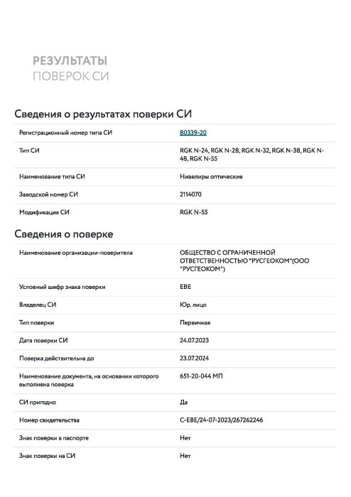 Оптический Нивелир RGK-55